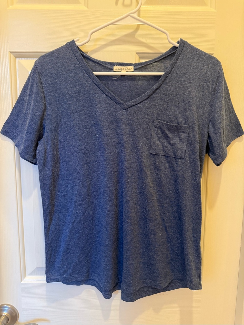 Wishful Park Heather Navy V-Neck Pocket Tee